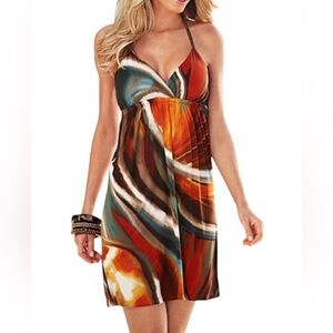 Fashion Exit Y2K Multicolor Spaghetti Straps Dress M